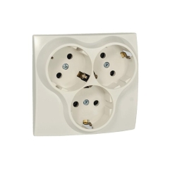 Троен контакт шуко Atra Класик 10, бежов/крем