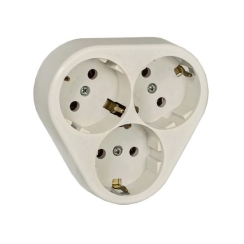 Троен контакт шуко Atra Класик 2, бежов/крем