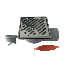 Сифон "Say Lux", ABS, рогов, с неръждаема хромирана решетка, Ф50