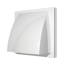 В. решетка Era Asa с клапа и фланец, бяла, Ф125, 150x150mm