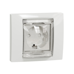 Контакт шуко с капак Schneider New Unica, детс. защита