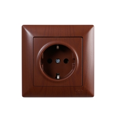 Единичен шуко контакт Gunsan Visage, орех