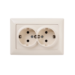 Двоен контакт Gunsan Visage, 16A, бежов/крем