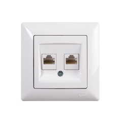 Розетка за компютър 2x CAT5e, Gunsan Visage, бяла