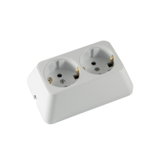 Разклонител шуко Технил, 2 гнезда, без кабел, бял