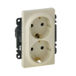 Механизъм двоен контакт шуко с детска защита Legrand Valena Life, бежов/крем